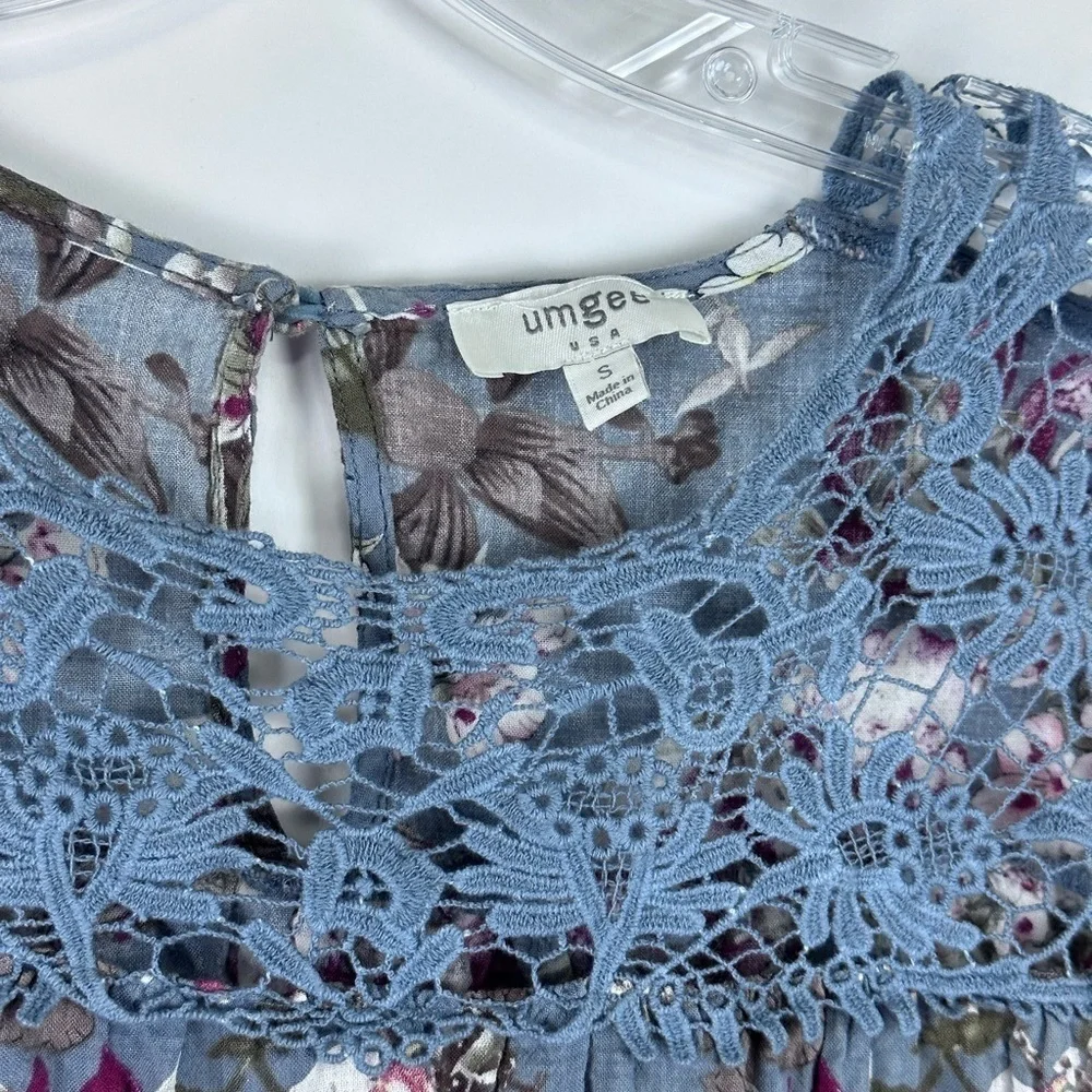 Women's Floral Poetic Sleeve Mini Dress - Picture 3 of 9